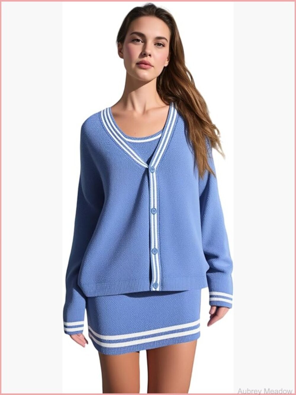 Oversized Color Block V-Neck Cardigan Sweater Open Front Long Sleeve Knit Jacket